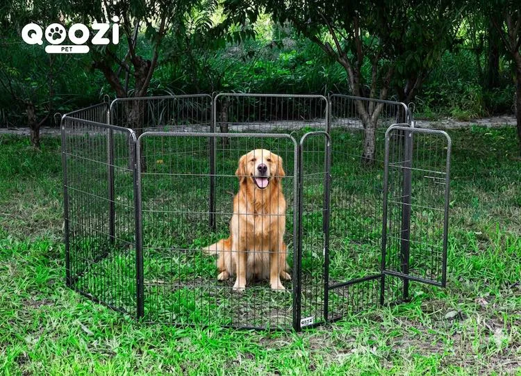Qoozi Pet Hondenren – 8 Panelen – Opvouwbaar & Uitbreidbaar (V) (S)