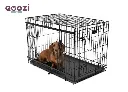 Qoozi Pet Hondenbench – Opvouwbaar met Schuifdeur – Zwart (V)